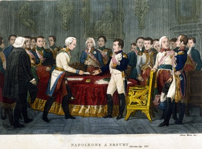 I. Napóleon (1769-1821) 1808-ban Erfurtban találkozott I. Sándorral. alkotó: Unknown artist
