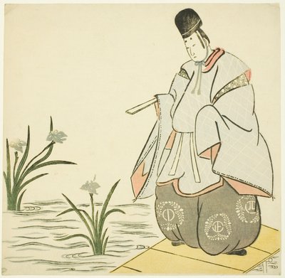 Narihira a Yatsuhashi hídnál alkotó: Unknown artist