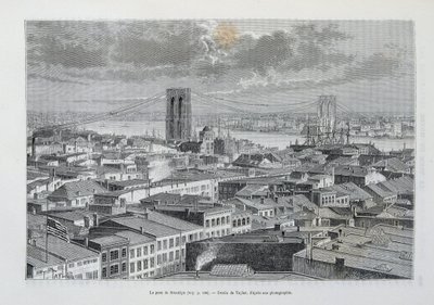 A New York-i és a Brooklyn-híd építése folyamatban – a „The World Tour” című részben, 2. szem. 1881 alkotó: Unknown artist