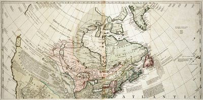 Észak-Amerika, 1765 körül (színes metszet) alkotó: Unknown artist