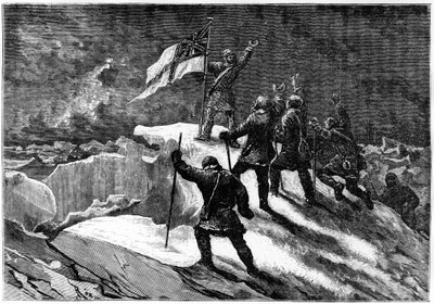 Északi-sark: brit szállítmányozók a sarkhoz legközelebbi helyen – Nares Georges S., Un voyage à la mer polar, Párizs: Hachette alkotó: Unknown artist