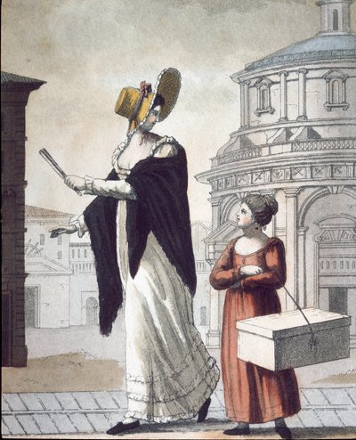 Régi szakma: a modiste és asszisztense. (Litográfia alkotó: Unknown artist