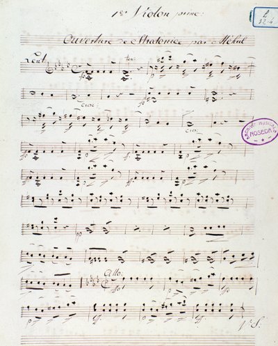 Mehul Stratonice című operájának nyitólapja (1792) alkotó: Unknown artist