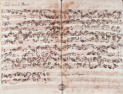 A C-beli prelúdium oldala Johann Sebastian Bach Jó temperált klavierében alkotó: Unknown artist