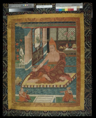 Sakya Pandita (1132 - 1251) portréjának festett transzparense (Thangka) alkotó: Unknown artist