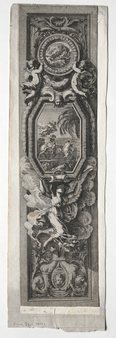 Panel az egyiptomi menekülés vignettájával alkotó: Unknown artist