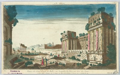 Peep-show, Balbec Pl. 4, Balbec Nagy templomának romjai, amelyen a törökök tornyokat emeltek, 60 alkotó: Unknown artist