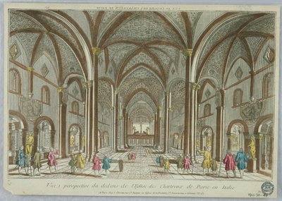Peep-show, perspektivikus kilátás az olaszországi Pavia karthauzi templom belsejéből alkotó: Unknown artist