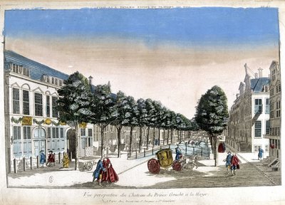 Hága perspektivikus képe: a csatornák és Gracht herceg vára - Optikai alkotó: Unknown artist