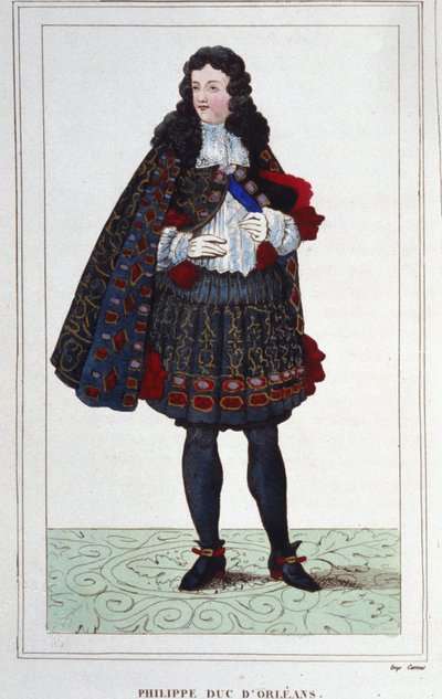 II. Fülöp, Orléans, Chartres, Valois, Nemours és Montpensier hercege (1674-1723). Franciaország régense 1715-től 1723-ig. Metszet 1830-ból. alkotó: Unknown artist