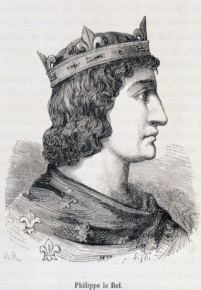 Philippe IV le Bel (1268 - 1314) - Henri Martin „A népszerű Franciaország története” című könyvében, Jouvet, Párizs, T.1 alkotó: Unknown artist