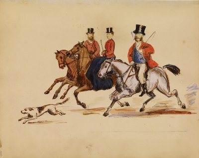 [Fotókollázs a vadászjelenetről Lord és Lady Yarborough-val] alkotó: Unknown artist