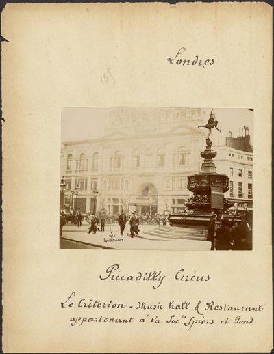 [Piccadilly Circus és Criterion Színház] alkotó: Unknown artist
