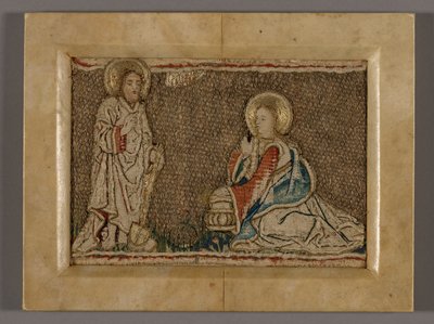 Kép (Valószínűleg egy Orphrey-kötetből, amely Krisztust ábrázolja Mária Magdolna előtt) alkotó: Unknown artist