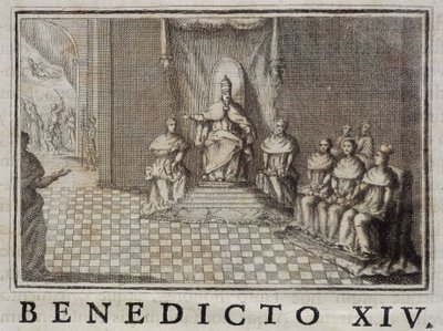 XIV. Benedek pápa (1740-1758) Thomas-Mary Mamachi "" Annals of the Prédikátorok Rendje" című könyvében, Róma alkotó: Unknown artist