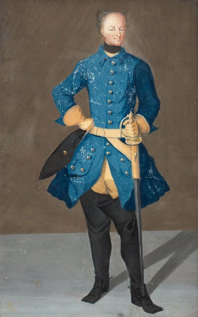 "" XII. Károly svéd király portréja "" (XII. Károly svéd király (1682-1718) portréja) Akvarell és gouache névtelen vers 1710 Méret 20x13 cm Magángyűjtemény alkotó: Unknown artist