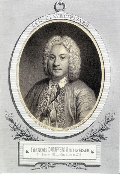 François Couperin dit Le Grand portréja medalionban, 19. sz. alkotó: Unknown artist
