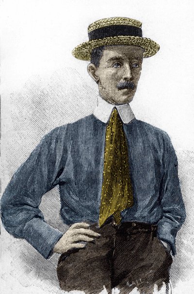 Alberto Santos-Dumont (1873-1932) brazil repülőművész portréja. alkotó: Unknown artist