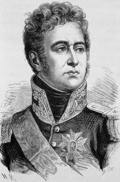 Alexandre Law, de Lauriston márki (1768-1828) portréja. század végi metszet a „Histoire de France”-ban, H. Martin. alkotó: Unknown artist