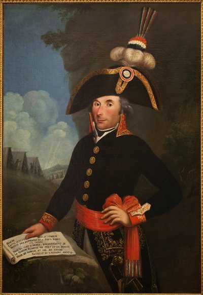 Andre Massena (1758-1817, Rivoli hercege és Essling hercege, a Birodalom Marechal hercege) portréja a hadosztálytábornok egyenruhájában. Névtelen festmény, olaj, vászon 1796, portré alkotó: Unknown artist