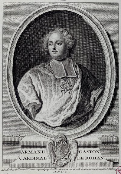 Armand Gaston Maximilien, de Rohan bíboros (1674-1749) portréja. Metszet a 18. századi Párizsról, Musee Carnavalet alkotó: Unknown artist
