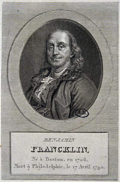 Benjamin Franklin amerikai politikus és fizikus (1706-1790) portréja alkotó: Unknown artist