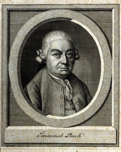 Carl Philipp Emanuel Bach portréja, akit a berlini és hamburgi Bachnak neveznek John Sebastian Bach (Johann Sebastian Bach) ötödik gyermeke alkotó: Unknown artist