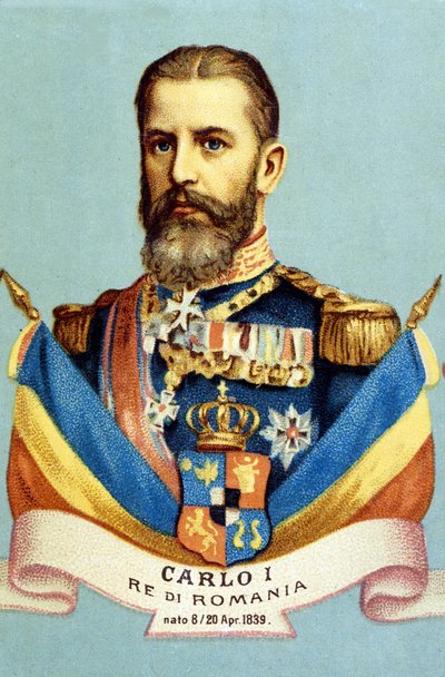 I. Károly (I. Károly) (1839-1914), román király arcképe. 19. századi kromolitográfia alkotó: Unknown artist
