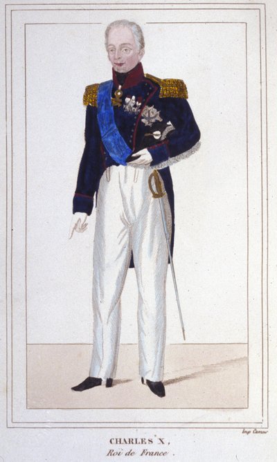 X. Károly francia király (1757-1836) portréja, 1830-as metszet alkotó: Unknown artist
