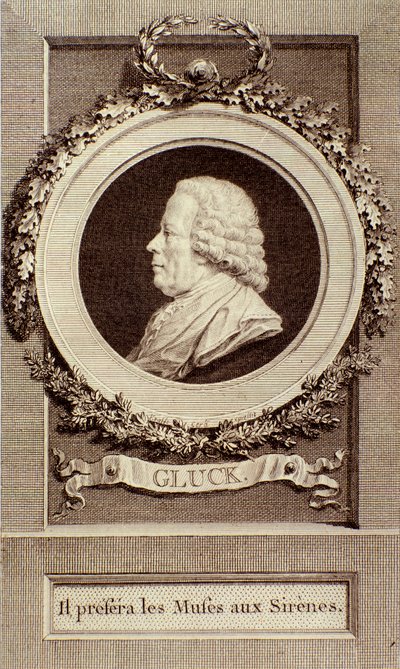 Christoph Gluck (1714-1787) német zeneszerző portréja, metszet. 18. század. Bologna, civico museo musico alkotó: Unknown artist
