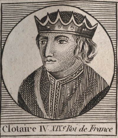 IV. Clothaire (Clothaire) portréja (kb. 685-719), az ausztrál frankok királya 717 és 719 között – IV. Chlothar (vagy Chlotar) frankok királya – metszet Charles „Instruction sur l