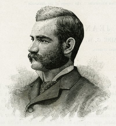 Danenhower, a La Jeannette legénység másodhadnagyának portréja az északi küldetésben. Metszet a „Le voyage de la Jeannette” illusztrálására alkotó: Unknown artist