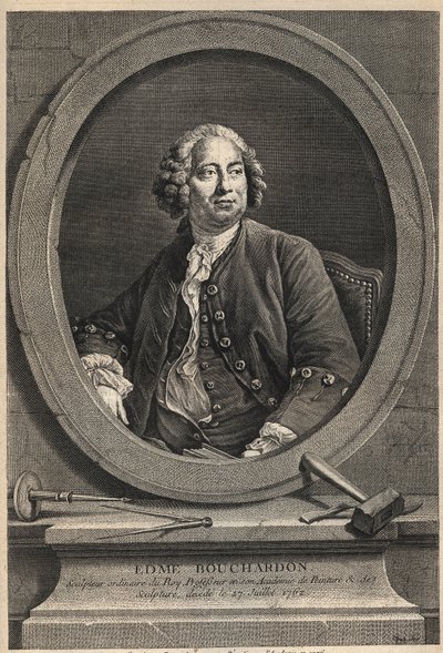 Edme Bouchardon (1698-1762) francia szobrász és karikaturista portréja – 1776-os metszet alkotó: Unknown artist