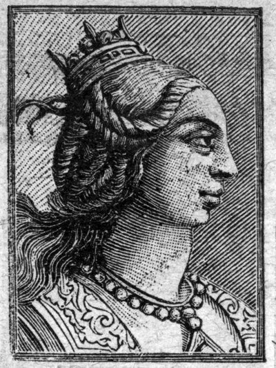 Emma portréja, II. Lotharia olasz király lánya, 966-ban férjhez ment Lothaire-hez. gyermekük született V. Lajos utolsó Karoling királya. alkotó: Unknown artist