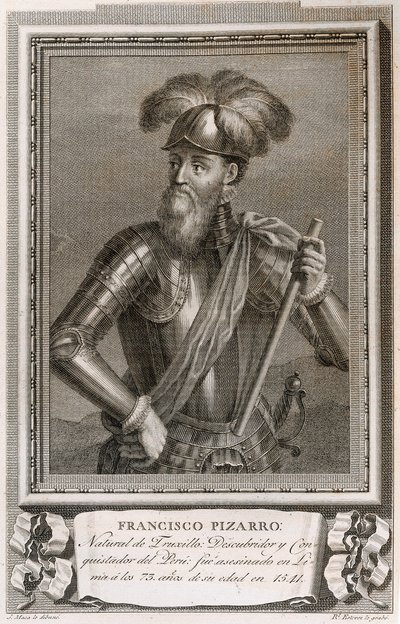 Francisco Pizarro portréja (metszet) alkotó: Unknown artist