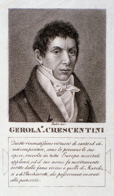 Girolamo Crescentini portréja (metszet) alkotó: Unknown artist