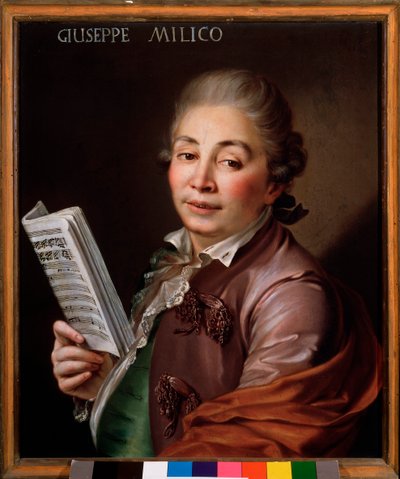 Giuseppe Millico (1737-1802) olasz kasztrat névtelen festmény portréja. 18. századi Bologna, polgári zenei múzeum alkotó: Unknown artist