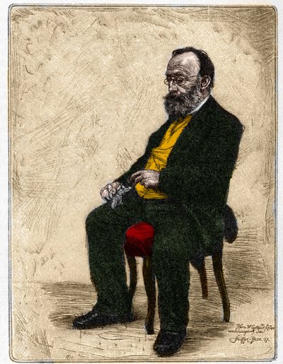 Gottfried Keller (1819-1890) németül beszélő svájci író és költő portréja. alkotó: Unknown artist