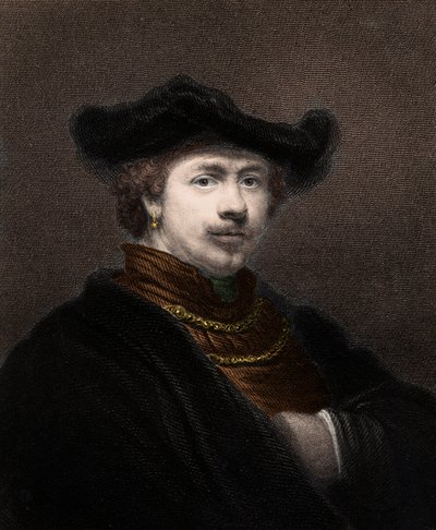 Harmenszoon van Rijn Rembrandt (1606-1669) holland festő portréja - Harmenszoon Van Rijn Rembrandt 1606-1669 - metszet - XIX. alkotó: Unknown artist