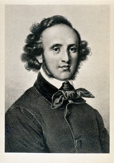 Jakob Ludwig Felix Mendelssohn Bartholdy (1809-1847) német karmester és zeneszerző portréja. századi Biblioteca del Conservatorio Giuseppe Verdi litográfiája, Milánó ©Luisa Ricciarini/Leemage alkotó: Unknown artist