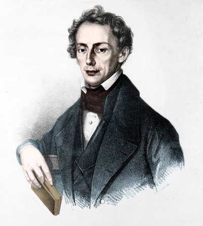 Johann Christian Doppler (1803-1853) portréja. osztrák fizikus. 19. századi metszet. alkotó: Unknown artist
