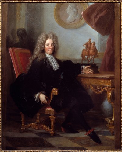 Jules Hardouin Mansart (1646-1708) építész és XIV. Lajos névtelen király épületfelügyelőjének portréja. 1700 Párizs, Dekoratív művészet alkotó: Unknown artist