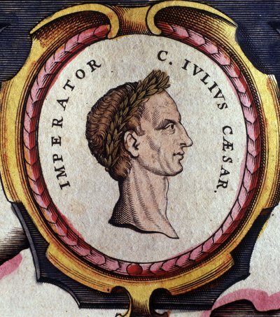Julius Caesar (Kr. e. 101-44), római hadvezér és politikus portréja. Metszet a 18. század végéről. . Milánó. alkotó: Unknown artist