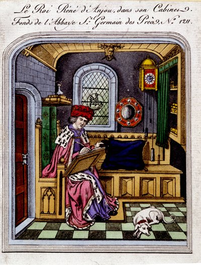 René Anjou király portréja (1409-1480)”” I. nápolyi vagy szicíliai Renét is hívja, a szekrényében - metszet egy miniatűr után alkotó: Unknown artist