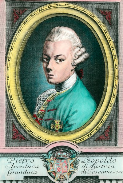 II. Lipót osztrák, toszkánai nagyherceg (1747-1792) portréja. A 18. századi magángyűjtemény metszete alkotó: Unknown artist