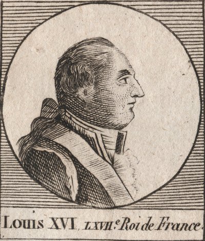 XVI. Lajos (1754-1793), 1774-től 1791-ig francia király, majd 1791-től 1792-ig a francia király portréja - XVI. Lajos francia és navarrai király 1774-től 1791-ig, majd a francia király 1791-től 1792-ig - metszet az „Instruction sur l