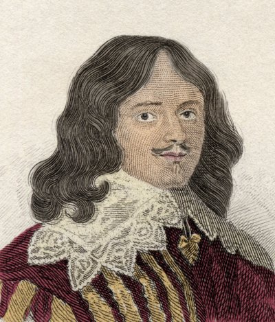 Lucius Cary (kb. 1610-1643), Falkland 2. vikomt politikus, katonai és angol író portréja. századi metszet. alkotó: Unknown artist