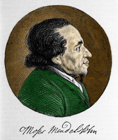 Mózes (Mózes) Mendelssohn (1729-1786), filozófus és a modern judaizmus igazi megalapítója portréja. Felix Mendelssohn zenész nagyapja. alkotó: Unknown artist