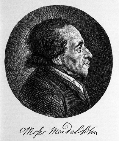 Mózes (Mózes) Mendelssohn (1729-1786), filozófus és a modern judaizmus igazi megalapítója portréja. Felix Mendelssohn zenész nagyapja. alkotó: Unknown artist
