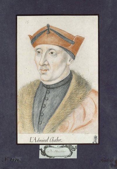Philippe de Chabot (1492-1543), Franciaország Anonymous admirálisának portréja. Színes ceruzák papíron, méret: 28x19, kb 1530, Állami Ermitázs, Szentpétervár alkotó: Unknown artist